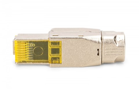 Wtyk modularny RJ45 kat.6A, PoE++, 10GbE, STP, ekranowany, beznarzędziowy, zakręcany, metalowy, AWG 22-27, linka/drut