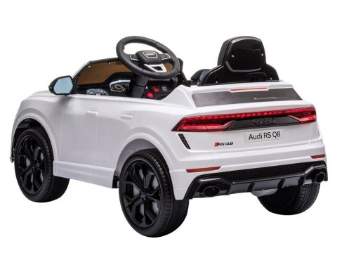 Samochód na akumulator Audi RS Q8 Światła LED MP3 Pilot Biały LEAN CARS