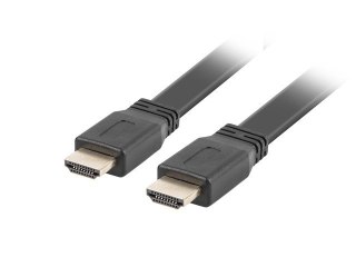 Kabel HDMI-HDMI v2.0 1.8m czarny płaski 4K 60Hz, pełna miedź Lanberg