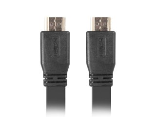 Kabel HDMI-HDMI v2.0 1.8m czarny płaski 4K 60Hz, pełna miedź Lanberg