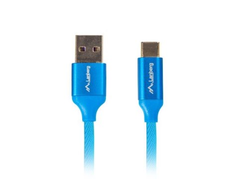 Kabel Premium USB CM - AM 2.0 1m niebieski 5A, pełna miedź Lanberg