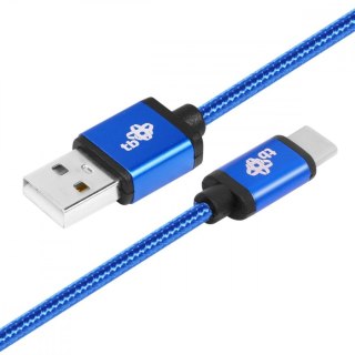 Kabel USB-USB C 1.5m niebieski sznurek TB