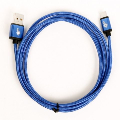 Kabel USB-USB C 1.5m niebieski sznurek TB