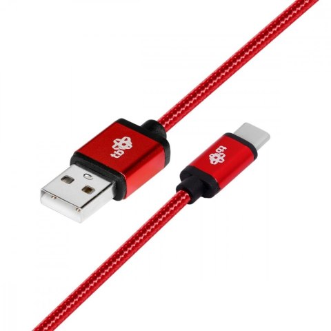 Kabel USB-USB C 1.5m rubinowy sznurek TB