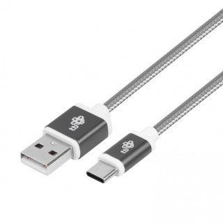 Kabel USB-USB C 1.5m szary sznurek TB