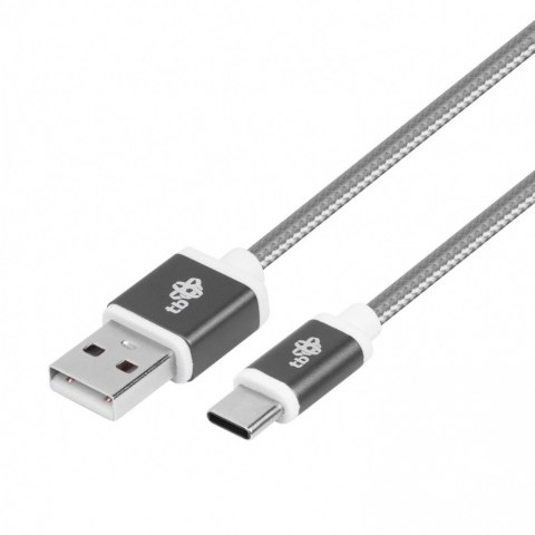 Kabel USB-USB C 1.5m szary sznurek TB