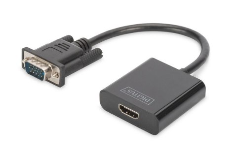 Konwerter/adapter audio-video VGA do HDMI, 1080p FHD, z audio 3.5mm MiniJack Digitus