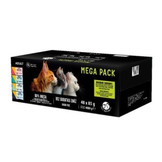 PetRepublic saszetki dla kota mix mięs-ryb smaki w sosie(kurczak, indyk, jagnięcina, łosoś tuńczyk) 48x85g