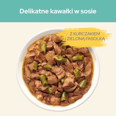 Purina Cat Chow Hairball z kurczakiem i zieloną fasolką w sosie - mokra karma dla kota - 85 g