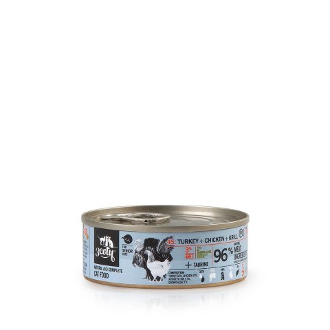 3Coty TURKEY + CHICKEN + KRILL for Senior Cats 80g