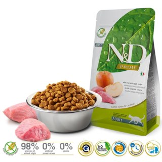 FARMINA N&D Prime Boar & Apple Adult - sucha karma dla kota - 5kg
