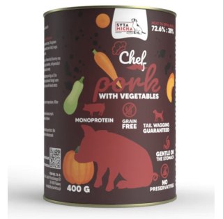 Syta Micha CHEF Wieprzowina z warzywami Karma mokra dla psa 400g