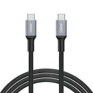 CB-CD6 kabel USB-C - USB-C 2m 60W PD 3A 20V nylonowy oplot czarny AUKEY