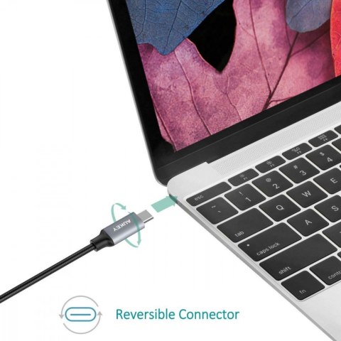 CB-CD6 kabel USB-C - USB-C 2m 60W PD 3A 20V nylonowy oplot czarny AUKEY