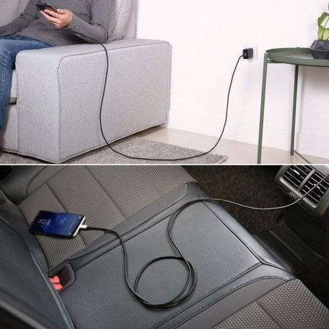 CB-CD6 kabel USB-C - USB-C 2m 60W PD 3A 20V nylonowy oplot czarny AUKEY