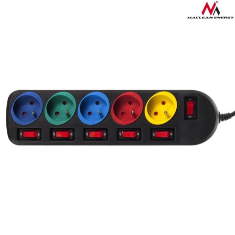 Listwa zasilająca 1,5m przedłużacz 5 gniazd MCE204M Maclean