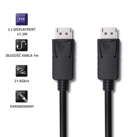 Kabel DisplayPort v1.2 męski | DisplayPort v1.2 męski | 4K | 2m Qoltec