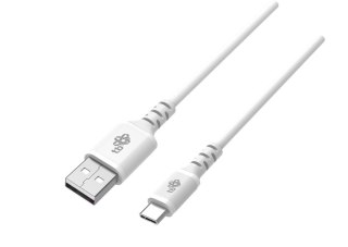 Kabel USB-USB C 1m silikonowy biały Quick Charge TB