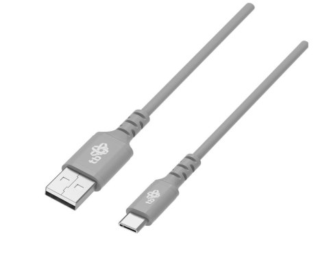 Kabel USB-USB C 1m silikonowy szary Quick Charge TB