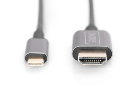Kabel adapter HDMI 4K 30Hz na USB Typ C 3.1 metalowa obudowa HQ czarny 1.8m Digitus