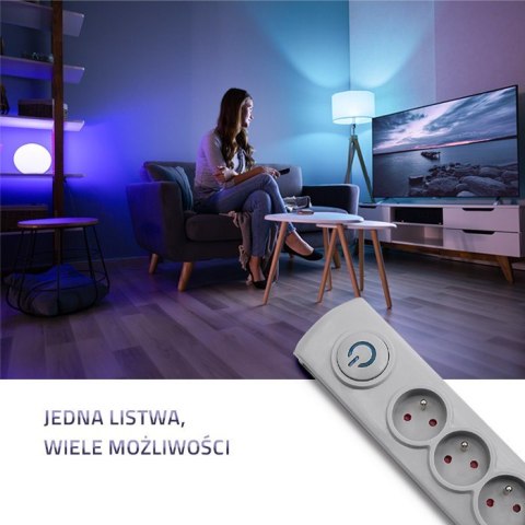 Listwa antyprzepięciowa 5 gniazd | 1.8m | Szara Qoltec