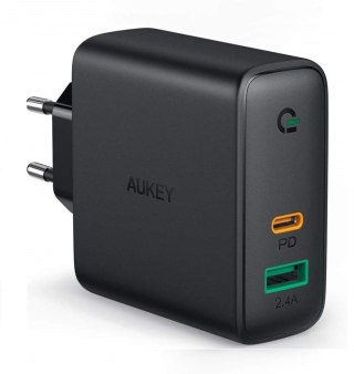 PA-D1 ładowarka sieciowa 2xUSB Power Delivery (1xUSB A+1xUSB C) 5.4A 30W Dynamic Detect AUKEY