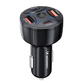 Ładowarka samochodowa 2xUSB-C 2xUSB-A 60W - czarna WOZINSKY