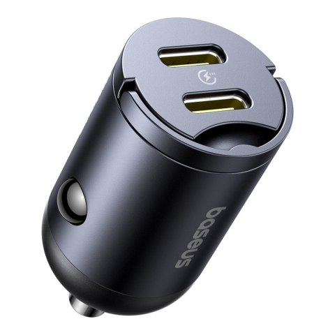 Ładowarka samochodowa 2xUSB-C 30W - czarna BASEUS