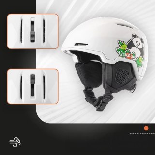 Kask narciarski snowboardowy z nausznikami dla dzieci rozmiar M - biały panda ROCKBROS