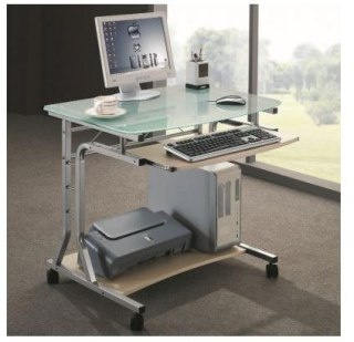 Biurko komputerowe szkło Techly