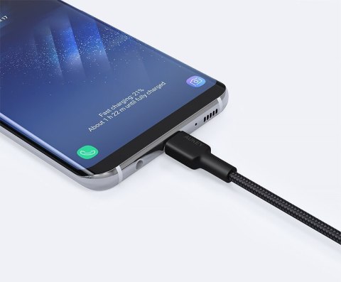 CB-CA2 OEM kabel USB-C - USB-A 2m 60W PD 3A 20V FCP AFC nylonowy oplot czarny
