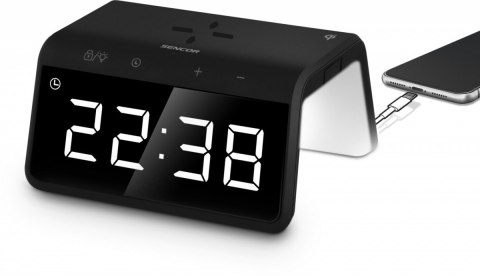 Cyfrowy zegar z budzikiem i bezprzewodową ładowarka SDC 7900QI Sencor