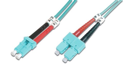 Patchcord światłowodowy FO LC-SC MM 50/125 OM3 duplex LSOH 1m Digitus