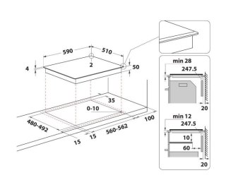 Płyta indukcyjna szklano-ceramiczna WSS4060BF Whirlpool