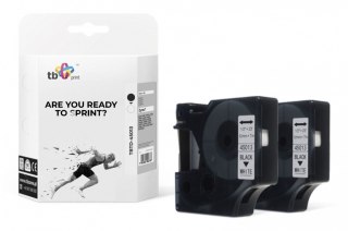 Taśma TBTD-45013 do DYMO Czarny na Białym 12mm x 7m 2szt. TB Print