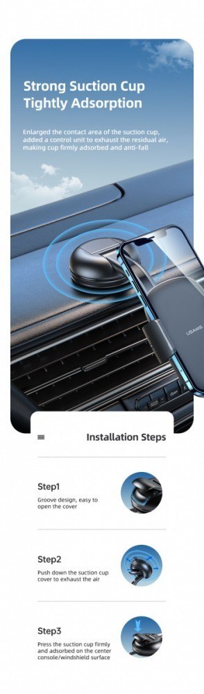 Uchwyt na kokpit lub do szyby US-ZJ063 Czarny USAMS