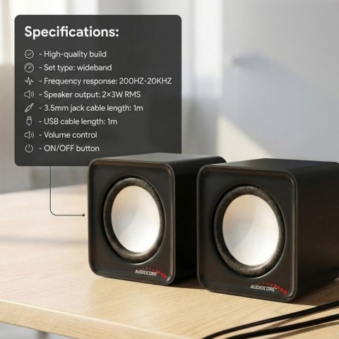 Głośniki komputerowe 6W USB AC870B