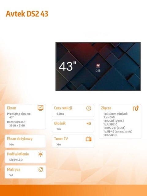 Monitor informacyjny DS2 43 cale
