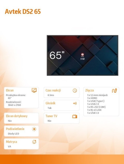 Monitor informacyjny DS2 65 cali