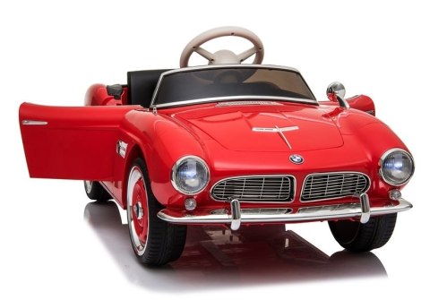 Auto na Akumulator BMW Retro Dla Dzieci Pilot LED MP3 Czerwone Lakierowane LEAN CARS