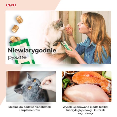 Przysmak CHURU Bites Tuńczyk&Przegrzebki kot 3x10g