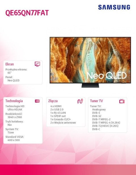 Telewizor Neo QLED 65 cali QE65QN77FATXXH