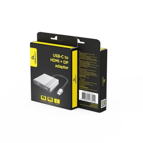 Adapter USB-C do HDMI + DP, 4K 60Hz, czarny