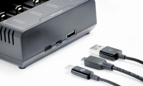 Ładowarka akumulatorów USB Ni-MH + Li-ion, czarna