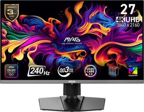 Monitor MAG 272UP QD-OLED X24/26.5/LED/Flat/QD-OLED/UHD/240Hz/Czarny