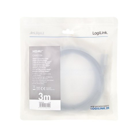 Kabel HDMI 2.1 8K/60Hz aluminiowy 3m LogiLink