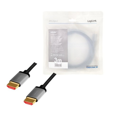 Kabel HDMI 2.1 8K/60Hz aluminiowy 3m LogiLink