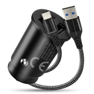 Ładowarka samochodowa CC-25C 2XUSB 12W + kabel USB-C