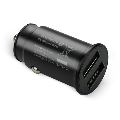 Ładowarka samochodowa CC-25C 2XUSB 12W + kabel USB-C