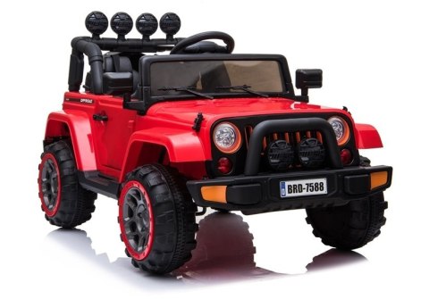 Auto Na Akumulator Jeep BRD-7588 Światła LED MP3 Pilot Czerwony 4x4 LEAN CARS